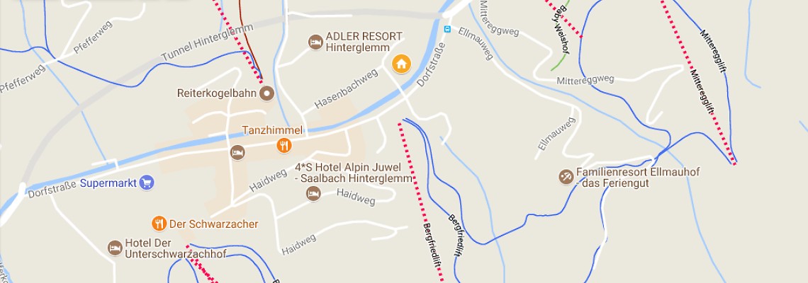 mapa Landhotel Oberdanner, Hinterglemm