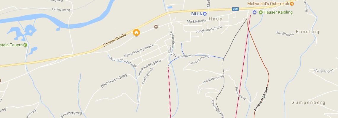 mapa Apartmny Landhaus Auszeit, Haus im Ennstal