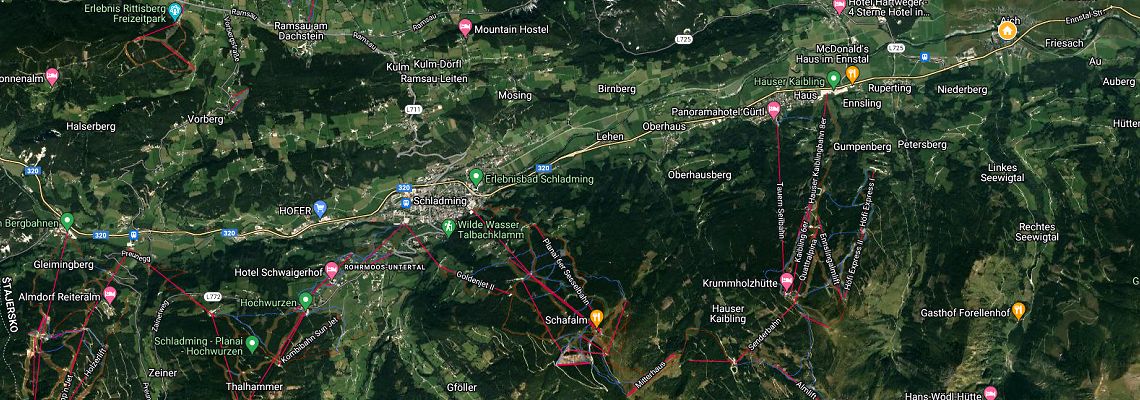 mapa Hotel Brenwirt, Aich bei Schladming