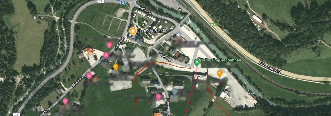 mapa Hotel Brunner, Gleiming