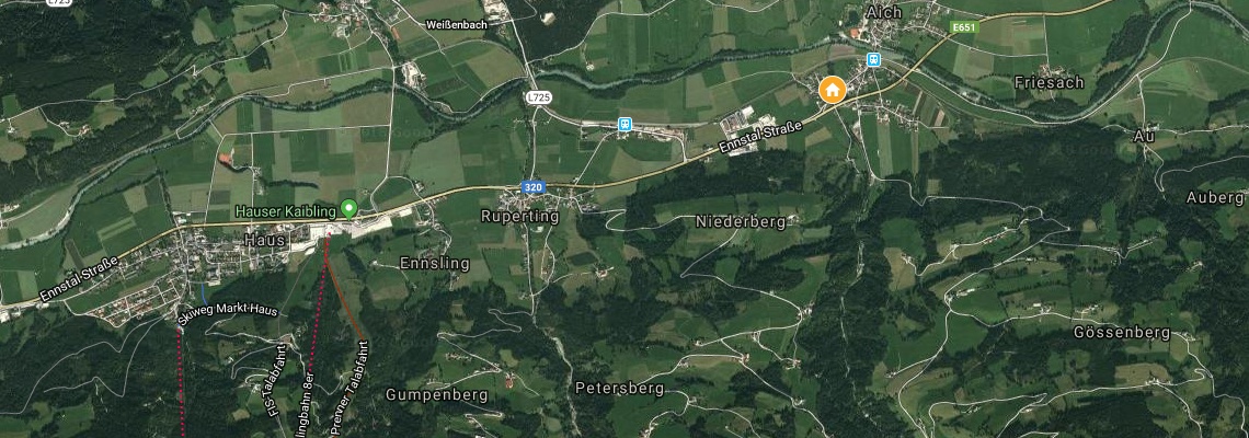 mapa Chalet Huber, Aich
