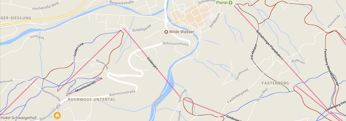 mapa Hotel Das Platzl, Rohrmoos bei Schladming