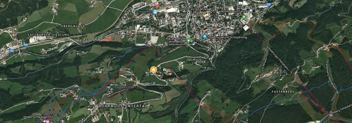 mapa Hotel Erzherzog Johann, Rohrmoos bei Schladming