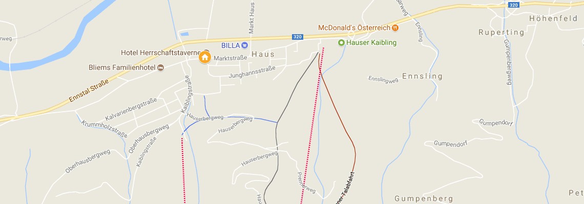 mapa Hotel Herrschaftstaverne, Haus im Ennstal