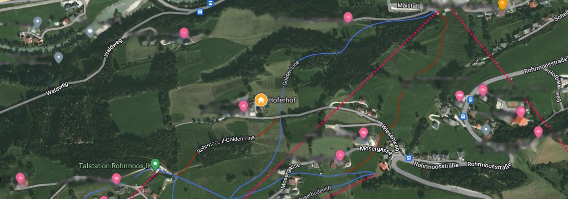 mapa Apartmny Hoferhof, Rohrmoos bei Schladming