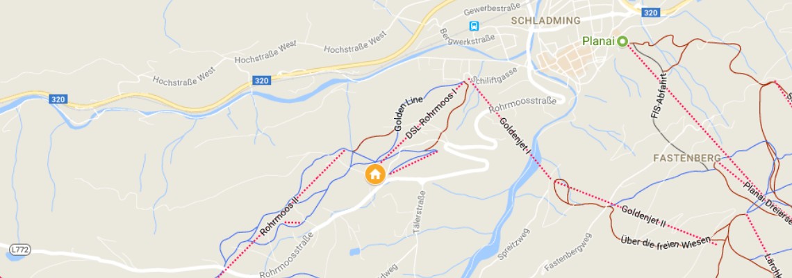 mapa Hotel Moser, Rohrmoos bei Schladming