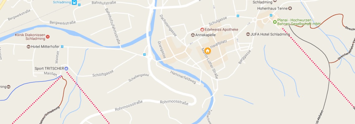 mapa Hotel Neue Post, Schladming