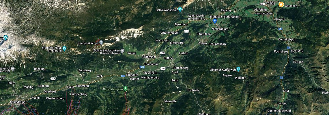 mapa Hotel Schloss Pichlarn, Aigen im Ennstal