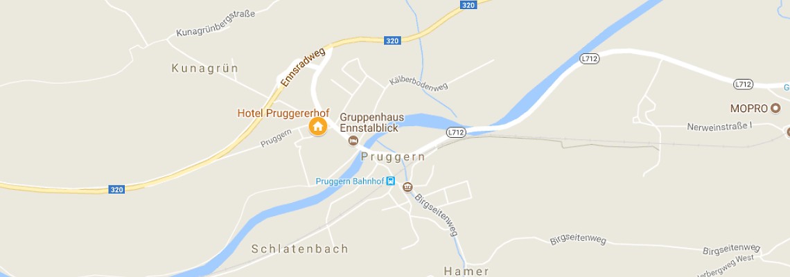 mapa Hotel Pruggererhof, Pruggern
