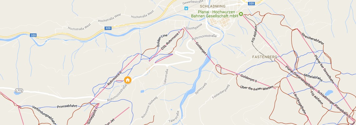 mapa Hotel Rohrmooserhof, Rohrmoos bei Schladming