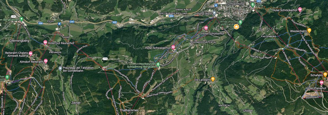 mapa Hotel Schlossl, Schladming
