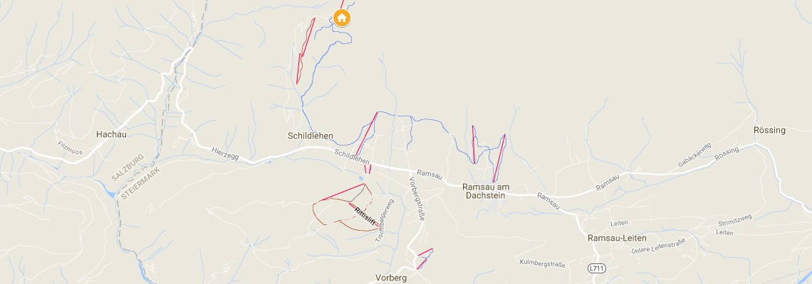 mapa Berghotel Trlwand, Ramsau am Dachstein