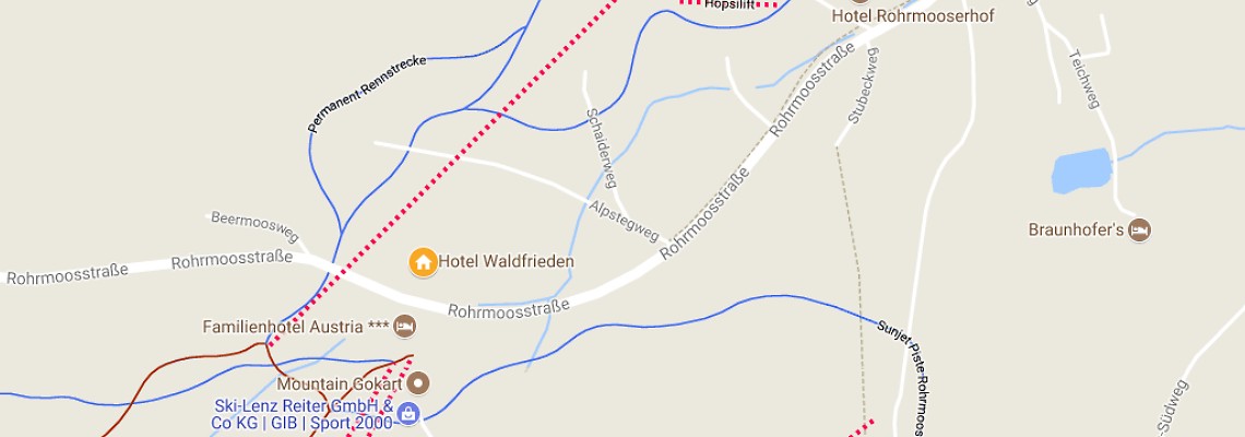 mapa Hotel Waldfrieden, Rohrmoos bei Schladming