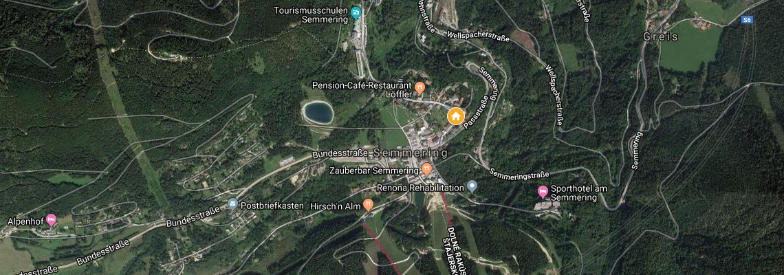 mapa Hotel Belvedere, Semmering