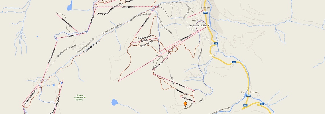 mapa Alpengasthof Gaislach Alm, Slden