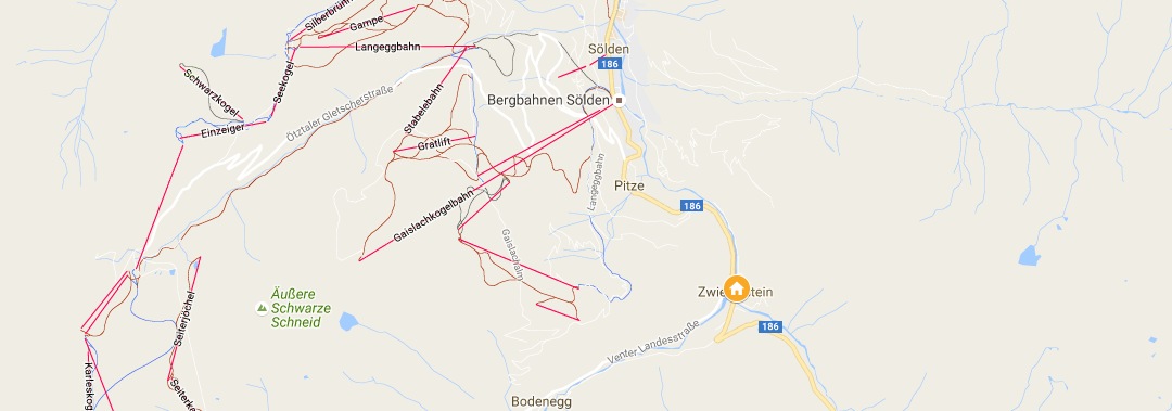 mapa Hotel Gasthof Neue Post, Zwieselstein