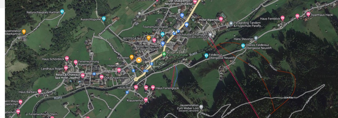 mapa Hotel Angelika, Neustift im Stubaital