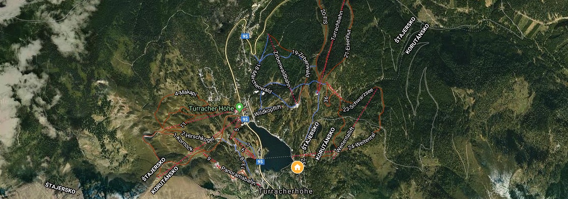 mapa Chaty Httendorf Mei Zeit, Turracher Hhe