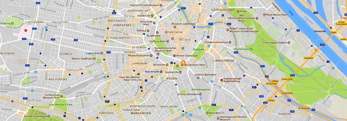 mapa Hotel Imperial, Viede