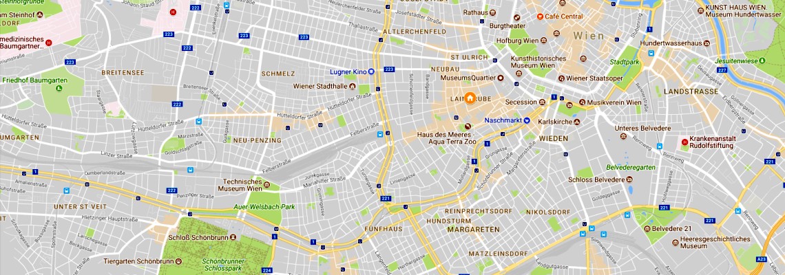 mapa Hotel Savoy, Viede