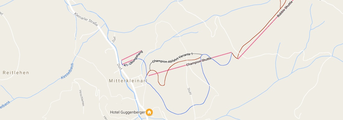 mapa Hotel Guggenberger, Kleinarl
