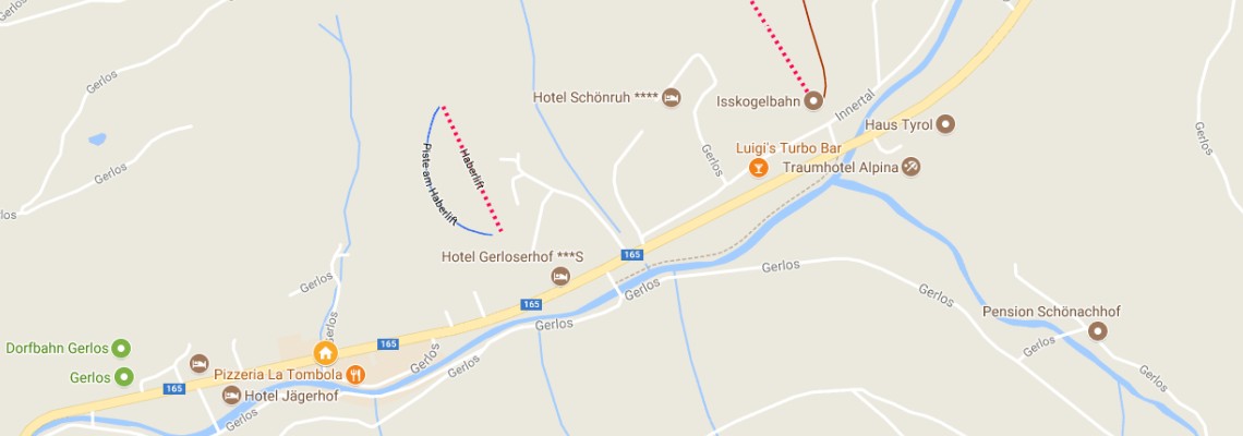 mapa Hotel Central, Gerlos