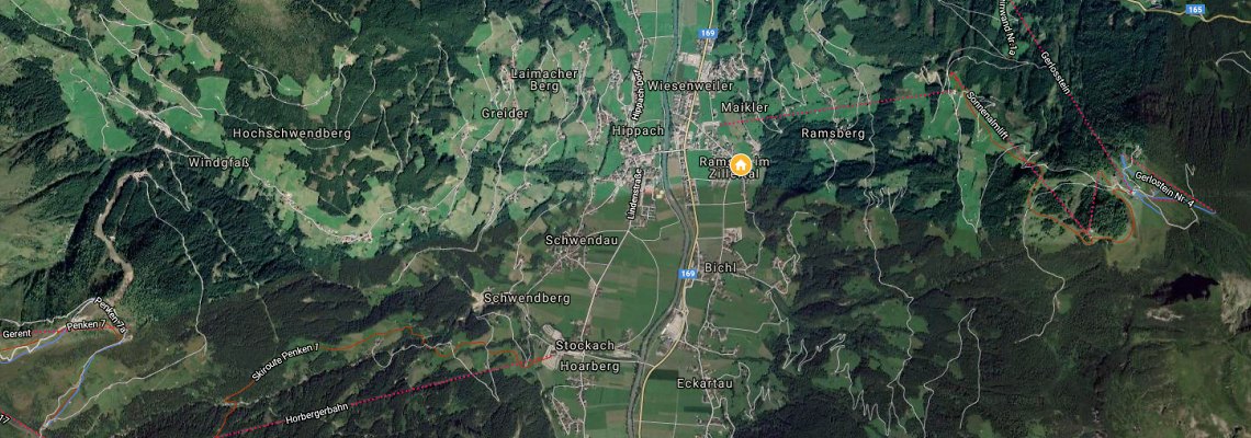 mapa Apartmny Leitnerhof, Ramsau im Zillertal