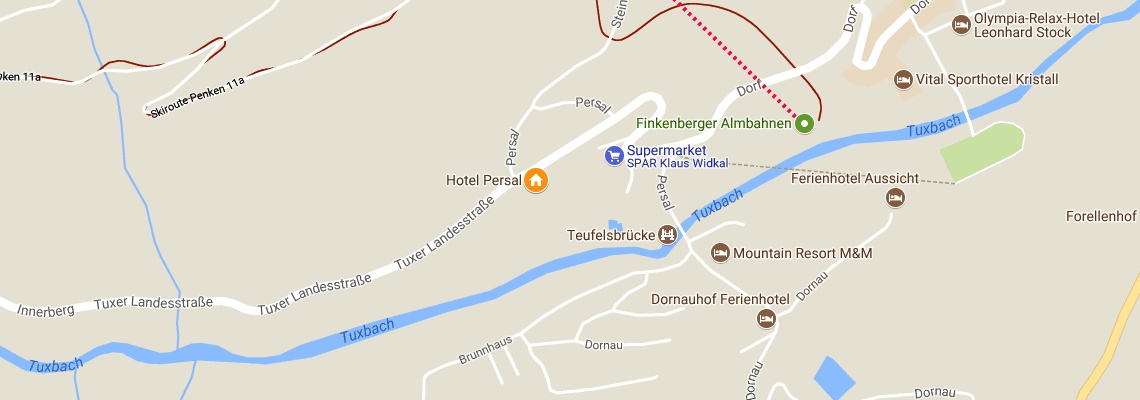 mapa Hotel Persal, Finkenberg