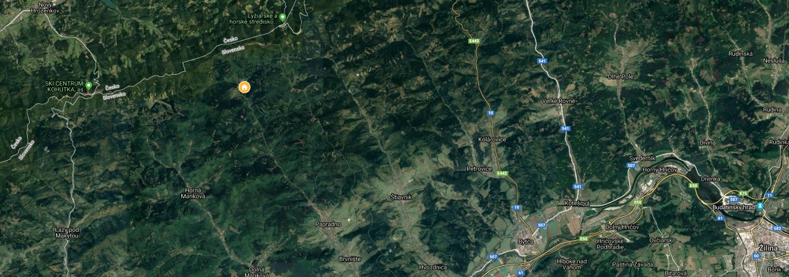 mapa Hotel Podjavornk, Papradno