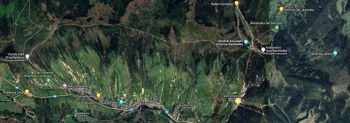 mapa Grand hotel Bachledka Strachan, Bachledova