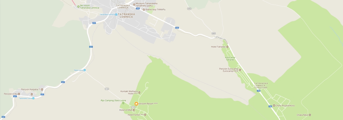 mapa Hotel Horizont Resort, Star Lesn