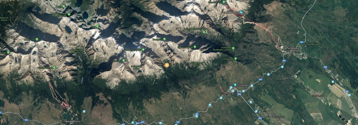 mapa Horsk hotel Sliezsky Dom, Vysok Tatry