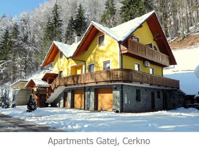 ubytovanie Apartmny Gatej, Cerkno, Slovinsko