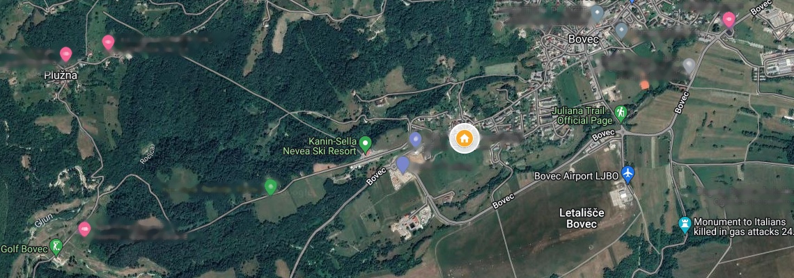 mapa Apartmny Mrakic, Bovec