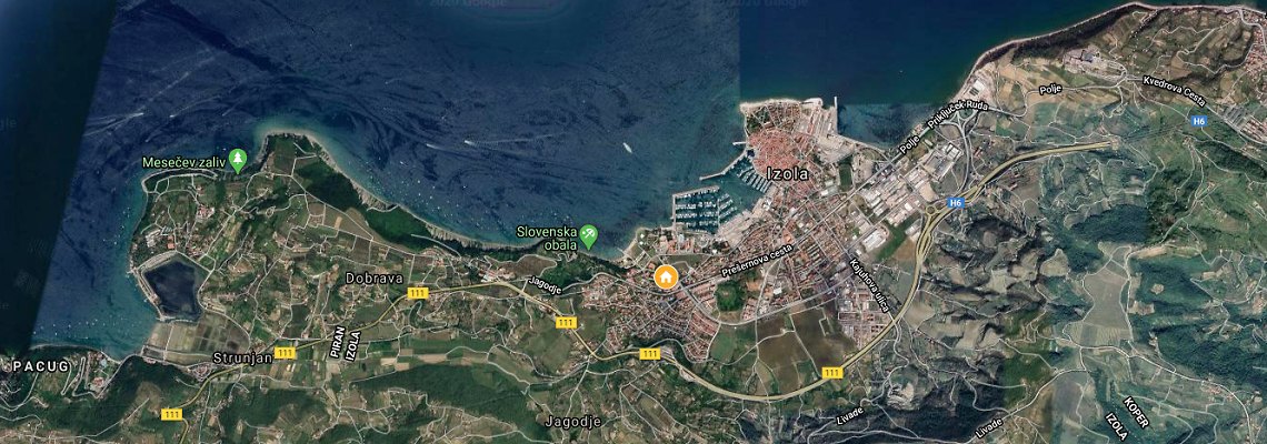 mapa Hotel Haliaetum, Izola