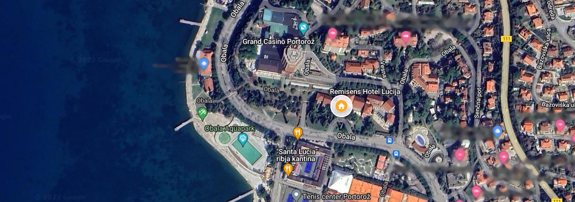 mapa Hotel Lucija, Portoro
