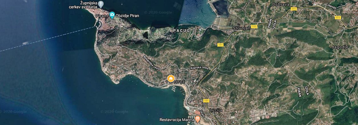 mapa Hotel Neptun, Portoro