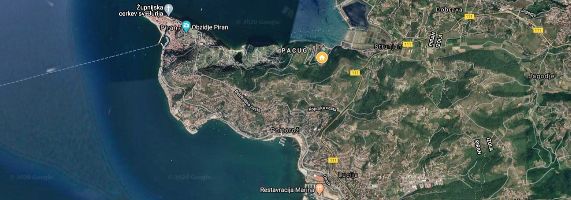 mapa Hotel Salinera, Strunjan