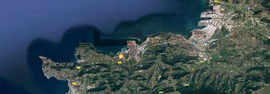 mapa Depandance San Simon, Izola