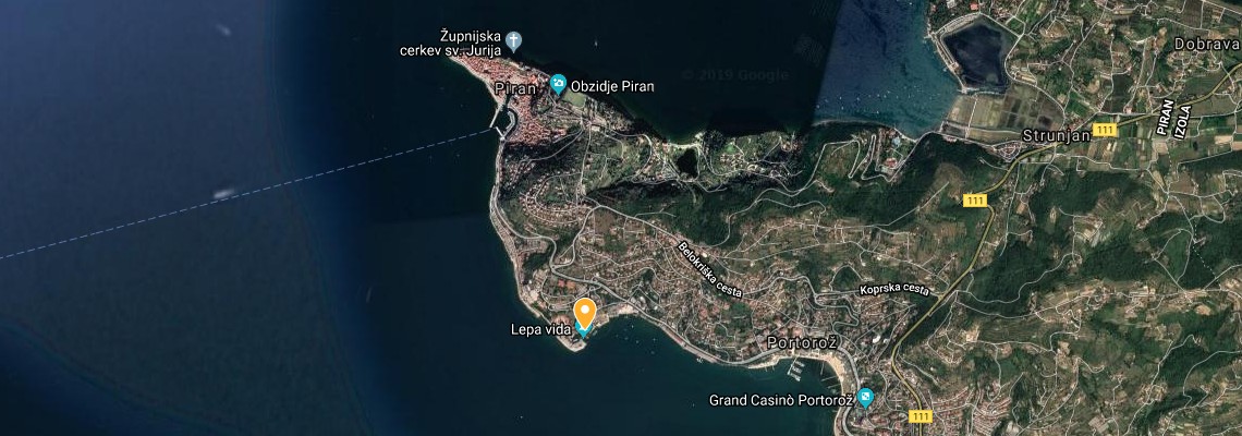 mapa Apartmny Vila Barka, Portoro