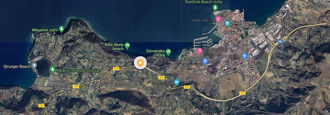 mapa Villas Belvedere, Izola