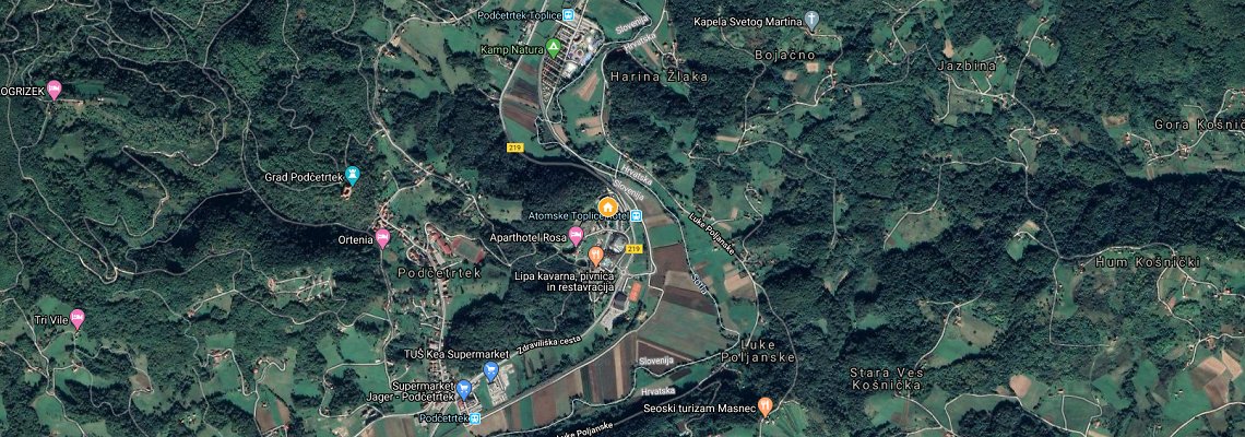 mapa Hotel Breza, Olimje