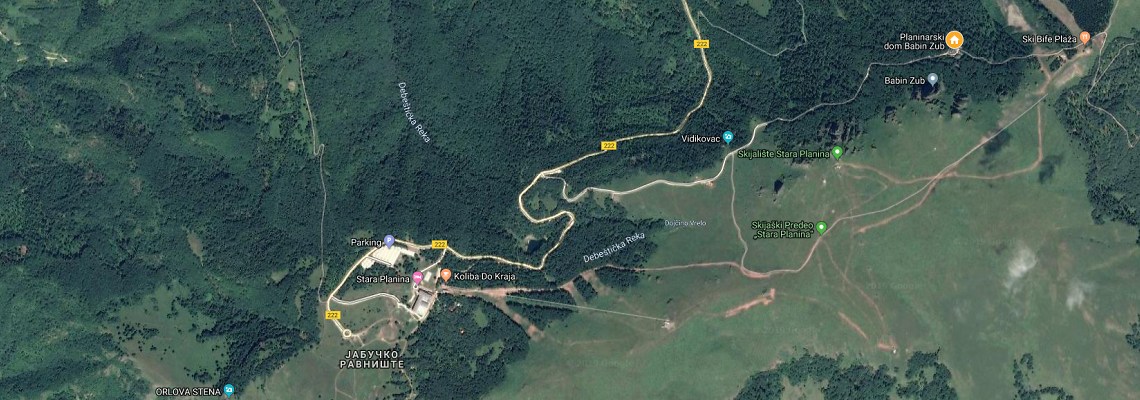 mapa Penzin Babin Zub, Crni Vrch
