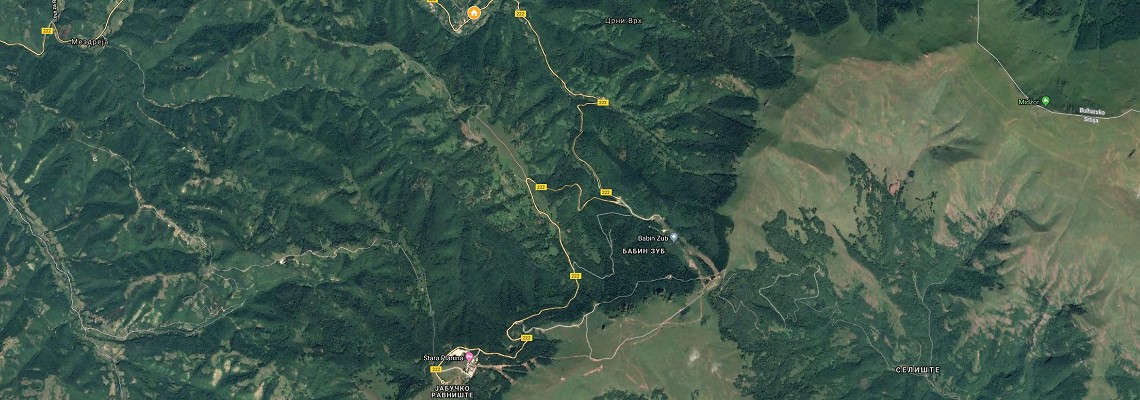 mapa Chaty Babin Zub, Crni Vrch