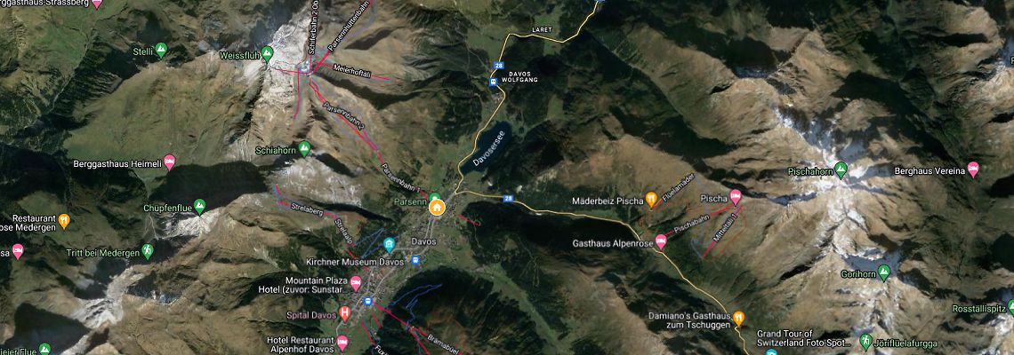 mapa Precise Tale Seehof, Davos