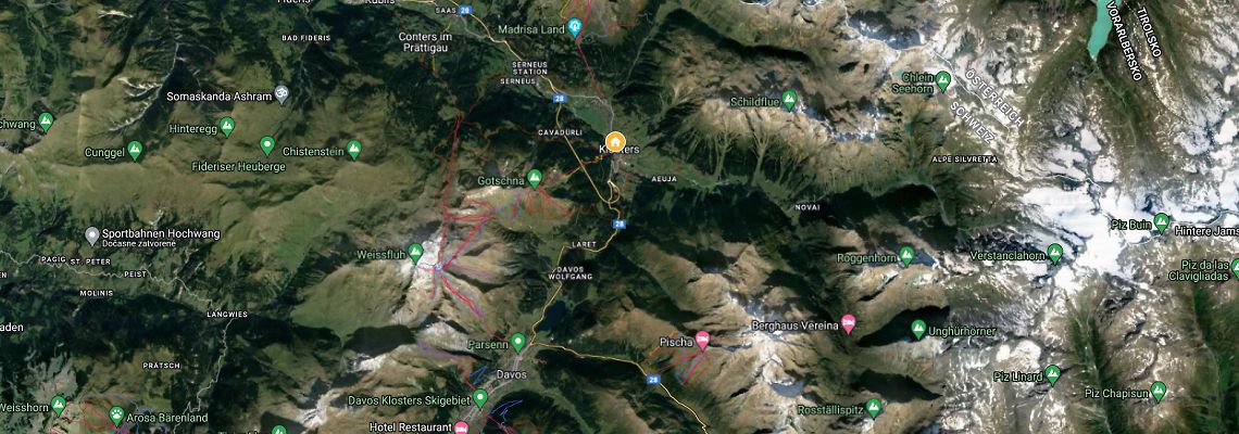 mapa Hotel Steinbock, Klosters