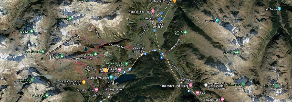 mapa Hotel Salastrains, St. Moritz