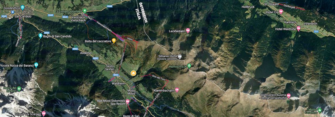 mapa Hotel Alpi, Sesto