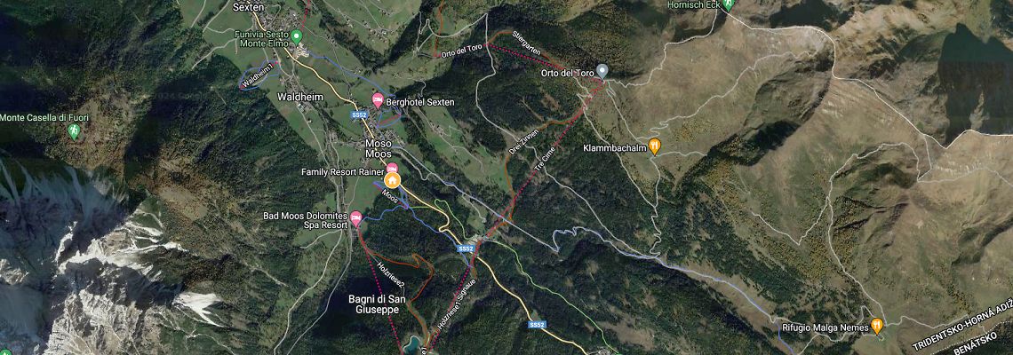 mapa Family Resort Rainer, Sesto