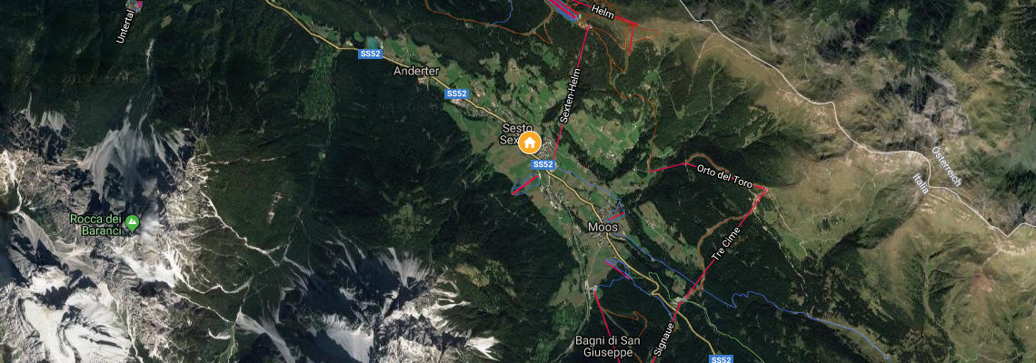 mapa Hotel Strobl, Sexten / Sesto